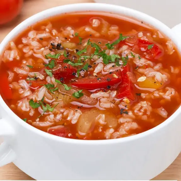 healthy tomato-rice soup recipe