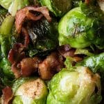 Instant pot keto Brussels Sprouts recipe. Dairy free and low-carb Brussels sprouts with crunchy bacon cooked in an electric instant pot. #instantpot #pressurecooker #lowcarb #weightloss #dairyfree #dinner #healthy