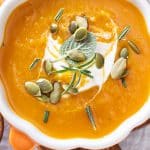 instant-pot-keto-pumpkin-soup-recipe Instant pot keto pumpkin soup recipe. Vegan-friendly pumpkin soup cooked in electric instant pot. This delicious soup has so many benefits: keto diet, low-carb, vegan, gluten-free. #instantpot #pressurecooker #keto #vegan #vegetarian #lowcarb #glutenfree #dinner #soup #halooween