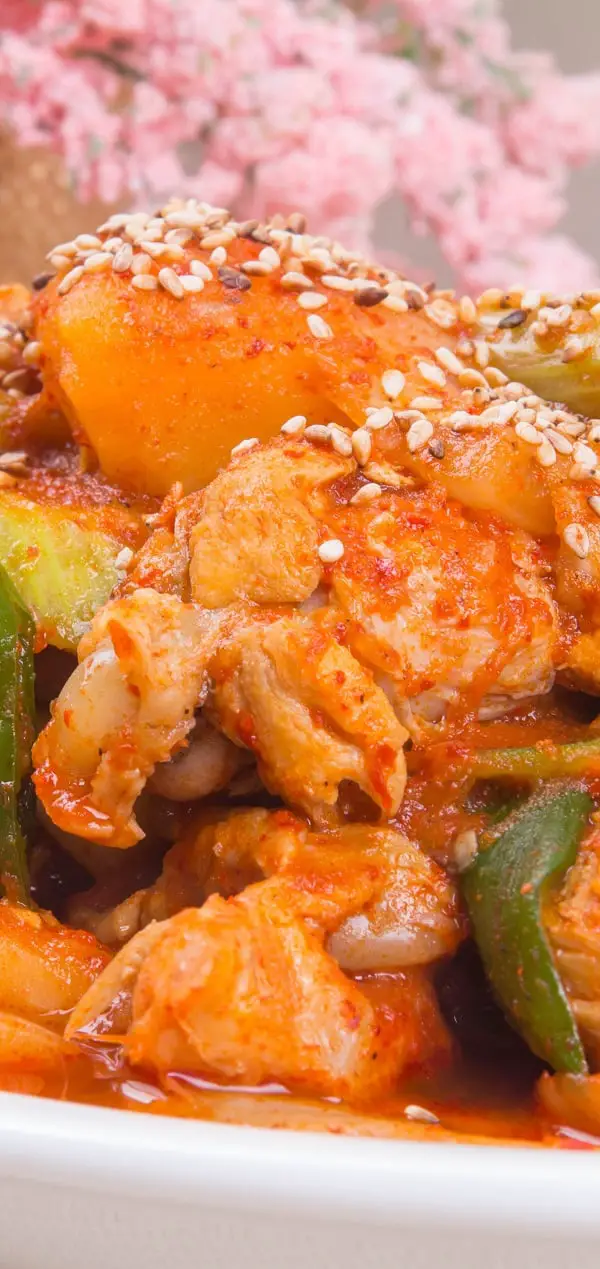 Instant Pot Spicy Chicken Stew (Dakbokkeumtang) | MY EDIBLE FOOD