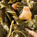 slow-cooker-collard-greens-recipe Slow cooker collard greens recipe. Collard greens with bacon cooked in a slow cooker. Yummy Southern recipe! #slowcooker #crockpot #dinner #southern #easy