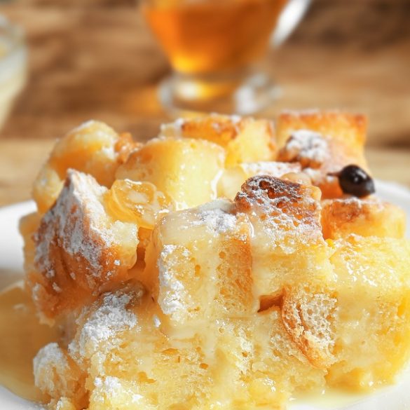 Air fryer bread pudding recipe. Cook easy and delicious dessert in an air fryer. #airfreyr #pudding #dessert #breakfast #bread #easy #delicious