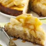 Instant pot caramel apple cheesecake recipe. A smooth cheesecake with a hint of apple topped with caramelized apples, to create the ultimate fall dessert. #pressurecooker #instantpot #desserts #breakfast #healthy