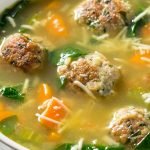 Instant pot chicken meatball soup recipe is a healthy, easy to make, and delicious soup that's perfect for a busy weeknight dinner. #pressurecooker #instantpot #chicken #meatballss #soup #italian #wedding