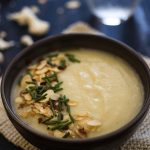 Instant pot cauliflower and almond soup. This soup is warm, comforting, and flavorful. #pressurecooker #instantpot #dinner #healthy #homemade #easy #vegetarian