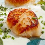 Classic air fryer scallops recipe. The air fryer produces the most convincing and crisp crust on a scallop. This is the simplest and quickest recipe to make scallops with a crispy crust in an air fryer. #airfryer #appetizers #dinner #lunch #homemade #seafood #scallops