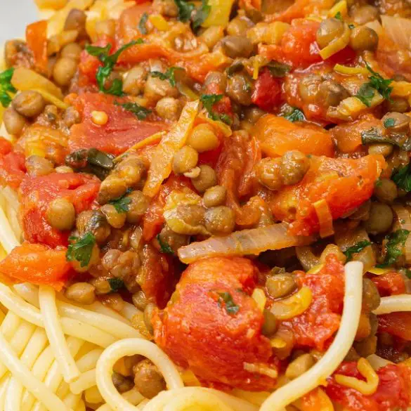 instant-pot-lentil-sauce-recipe Instant pot lentil sauce recipe. This Lentil Sauce is an easy, quick, and healthy side dish for all your favorite meals. Serve over rice or pasta for a complete meal in minutes. #instantpot #pressurecooker #dinner #sauce #lentil #pasta #homemade #vegetarian #vegan