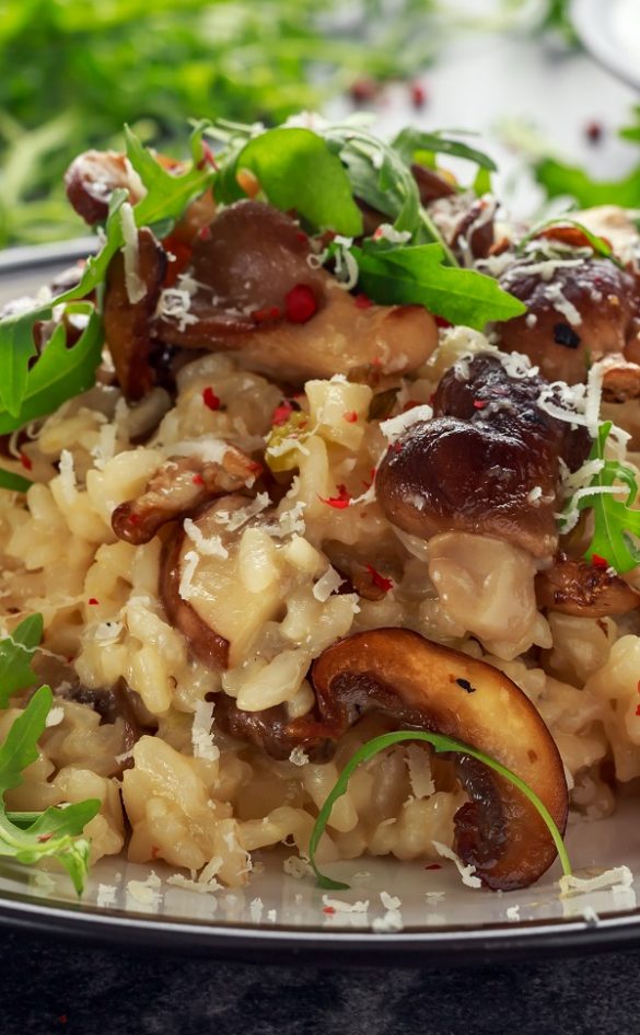 Slow Cooker Italian Mushroom Risotto Recipe - MY EDIBLE FOOD