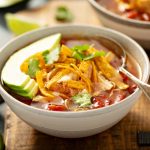 slow-cooker-chicken-taco-soup-recipe Slow cooker chicken taco soup recipe. This chicken taco soup recipe is a family favorite. The best part is that it's super easy to make! #slowcooker #crockpot #chicken #mexican #taco #soups #dinner #homemade