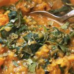 slow-cooker-red-potato-lentil-curry-recipe Slow cooker sweet potato lentil curry recipe. This delicious and healthy recipe is incredibly easy to make using a slow cooker. #slowcooker #crockpot #dinner #healthy #vegetarian #vegan