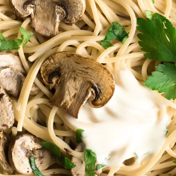 instant-pot-creamy-mushroom-spaghetti-recipe Instant pot creamy mushroom spaghetti recipe. Creamy mushroom spaghetti pasta recipe - In this easy to make, instant pot creamy mushroom spaghetti pasta recipe you will learn how to make a yummy and quick meal in less than 30 minutes! #pressurecooker #instantpot #pasta #spaghetti #creamy #healthy #homemade