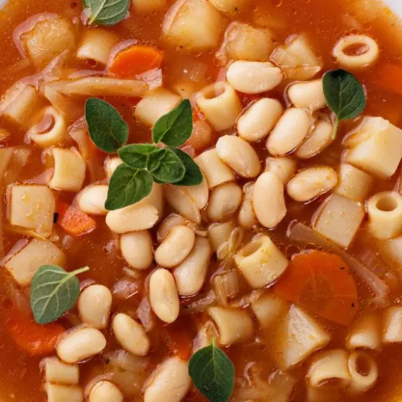 slow-cooker-white-bean-and-pasta-soup Slow cooker white bean and pasta soup. Looking for a hearty soup that's healthy, hearty, and easy to make? This White Bean and Pasta Soup is the perfect winter meal. #slowcooker #crockpot #soups #dinner #vegetarian #healthy #easy #yummy