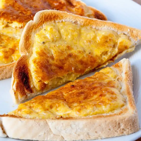 Air fryer welsh rarebit. Welsh Rarebit is a popular dish in Wales, the United States, and other countries. #airfryer #cheese #breakfast #homemade #easy